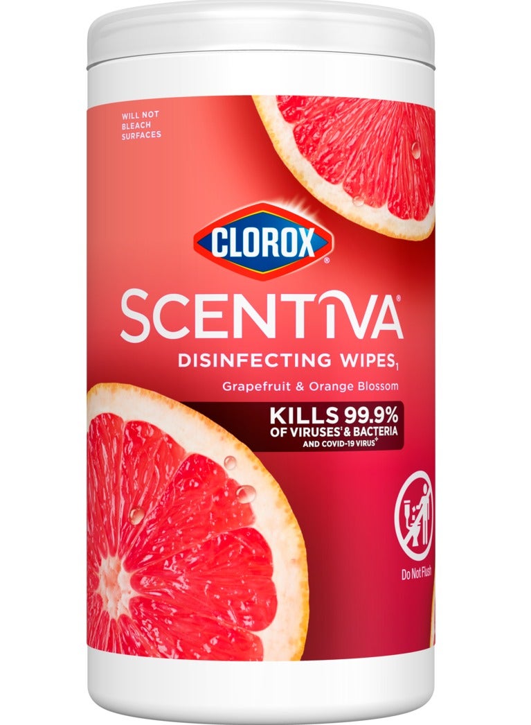 Clorox Scentiva Disinfecting Wet Wipes GRapefruit Blossom 75 Ct